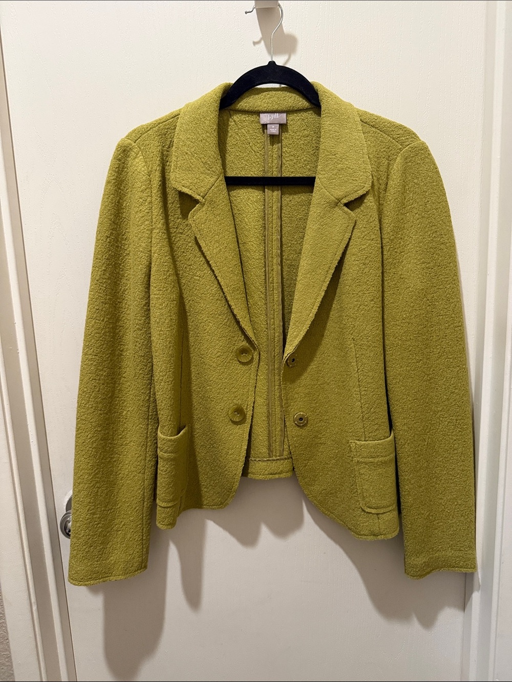 J. Jill Olive-Green Textured Blazer Jacket
